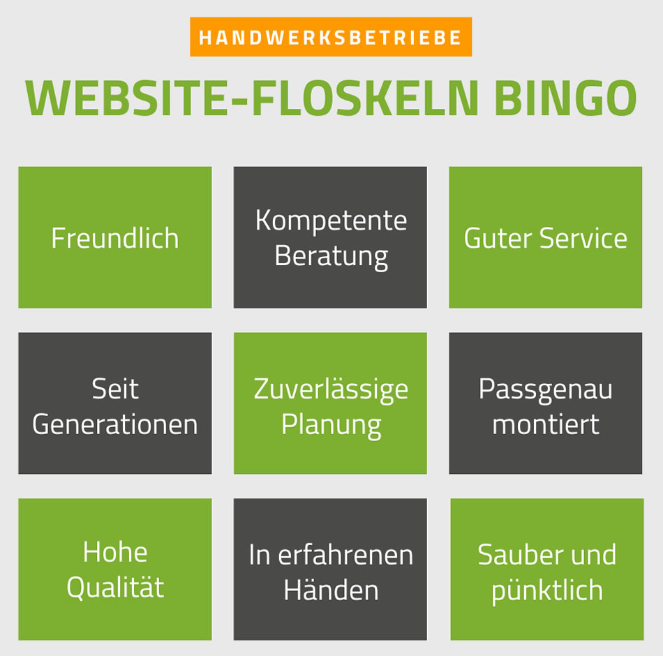 Website-Floskeln Bingo